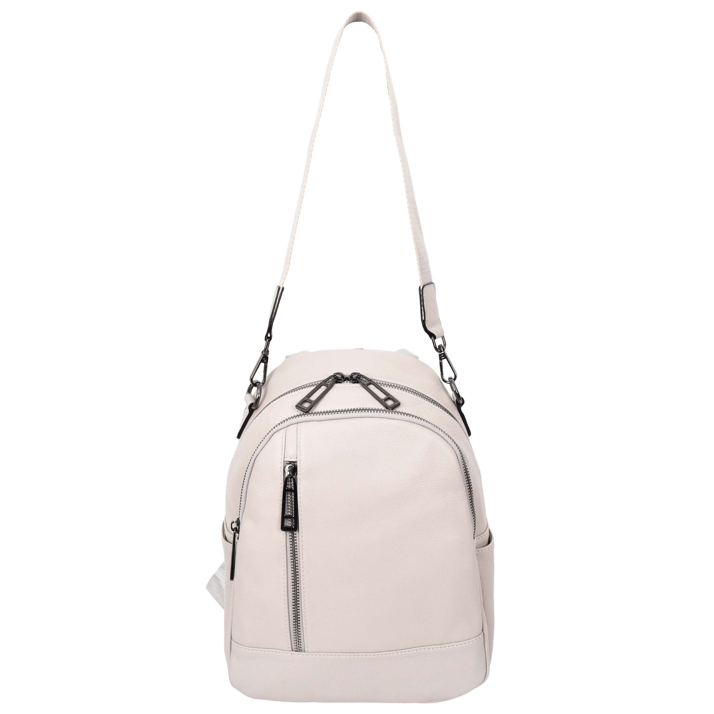 Women's Real Leather Casual Backpack Victoria Off White( Min Order From 10/Pcs )