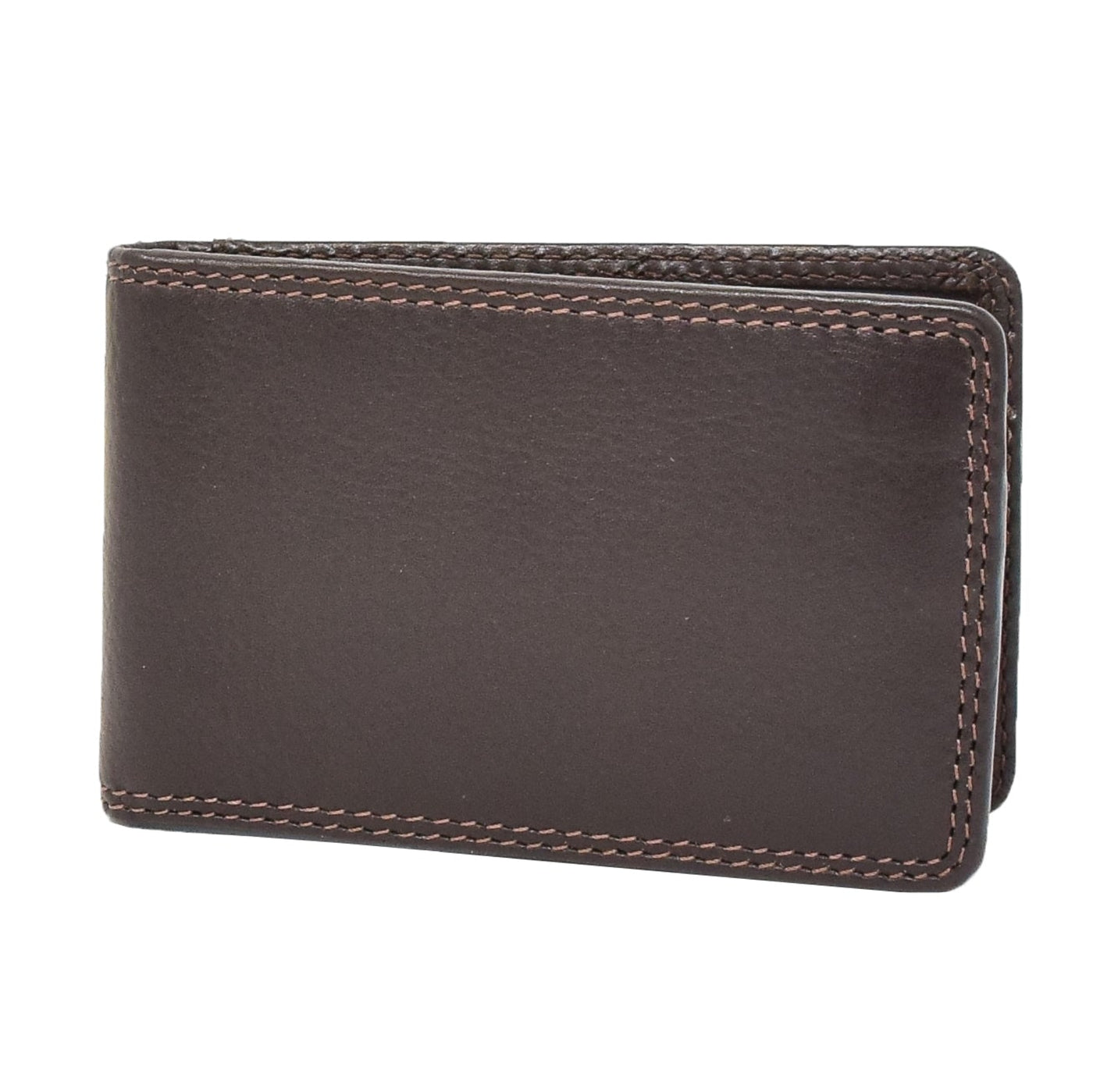 Slim Fold Leather Card Wallet Madrid Brown ( Min Order From 20/Pcs )