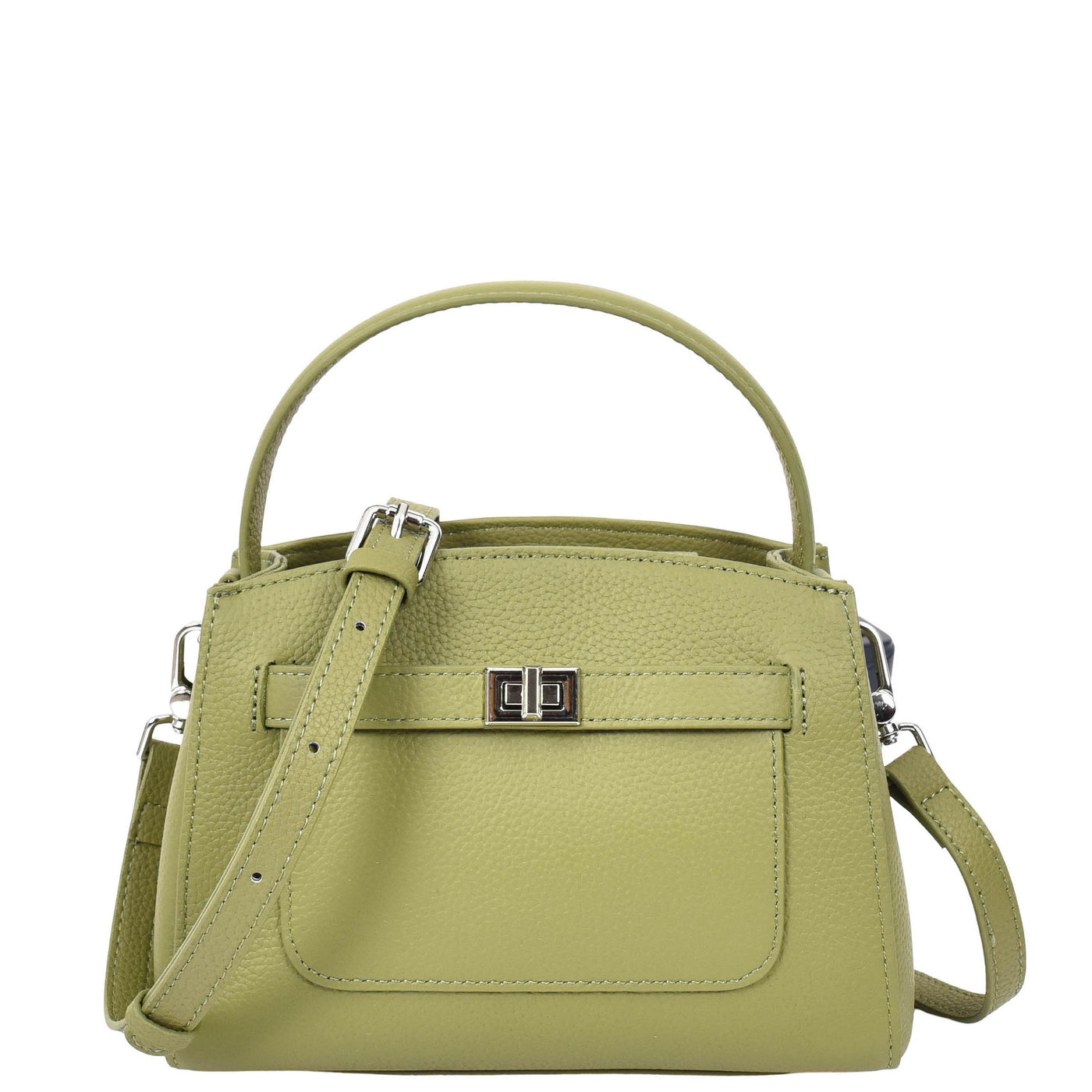 Women's Leather Top Handle Small Bag Lydia  Olive  ( Min Order From 10/Pcs )