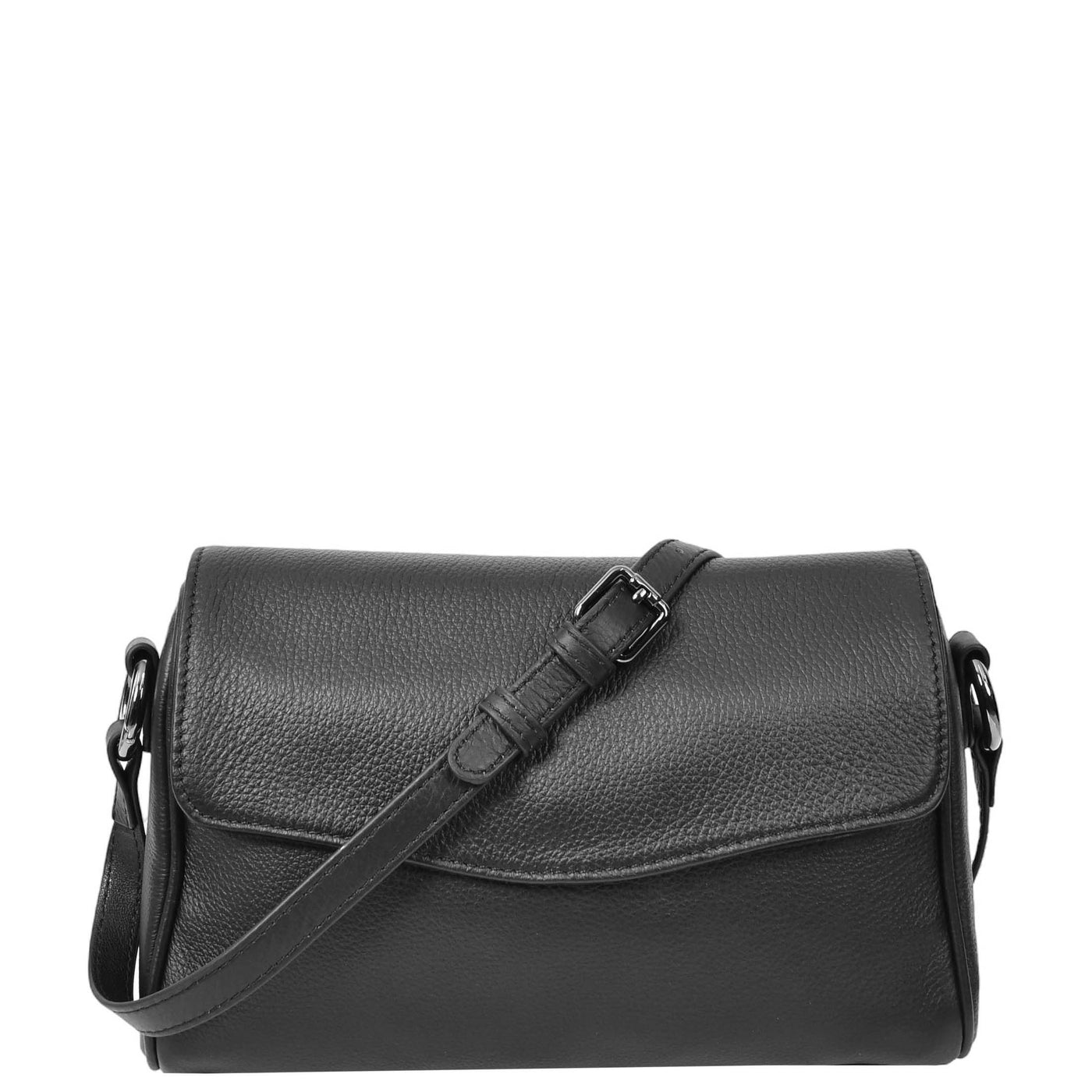 Womens Real Leather Cross Body Bag Small Organiser Classic Style Colette Black (Min Order From 10Pcs)