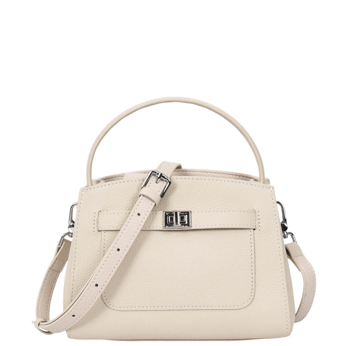 Women's Leather Top Handle Small Bag Lydia Off White    ( Min Order From 10/Pcs )