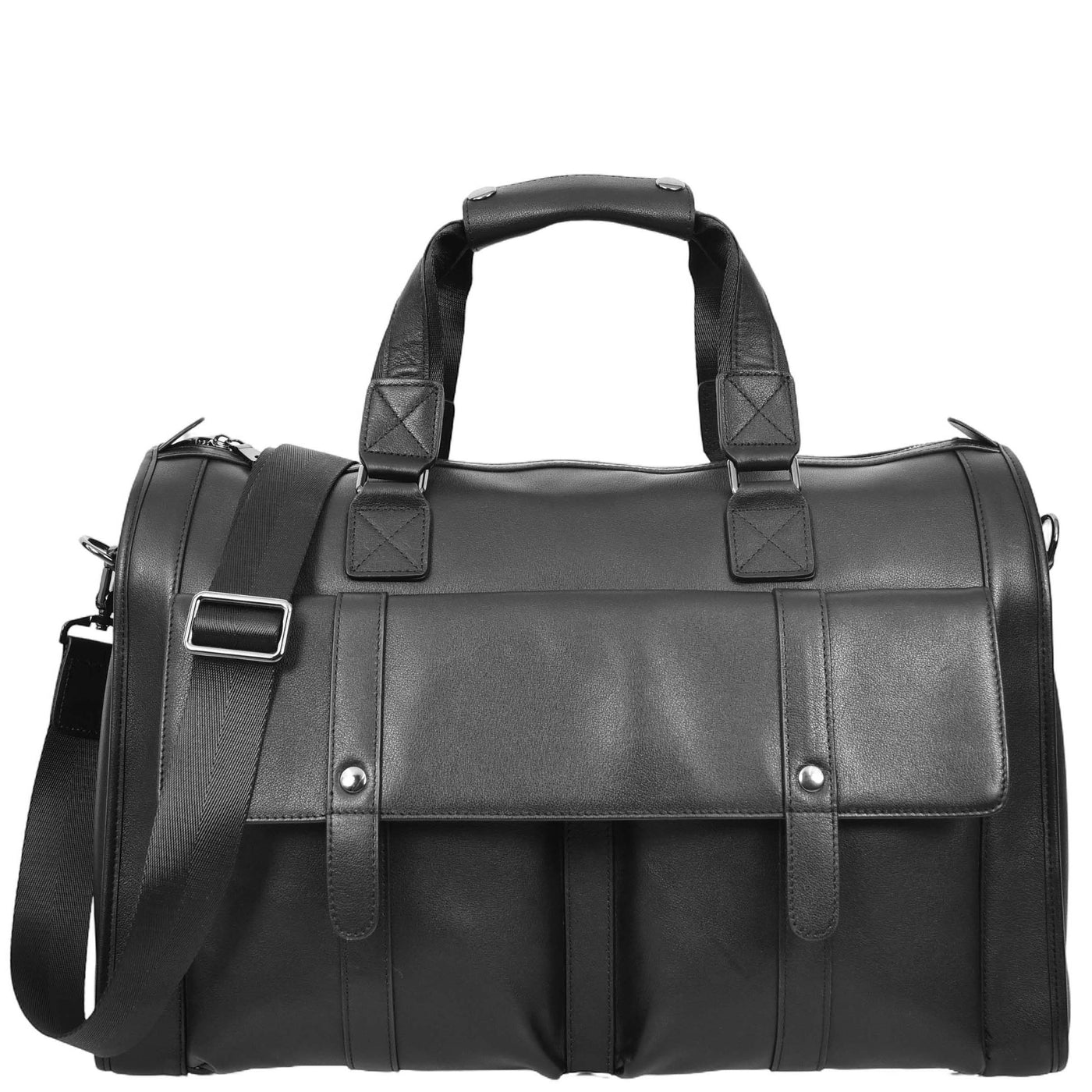Leather Holdall Large Size Weekend Bag Wellington Black (Min Order From 10Pcs)