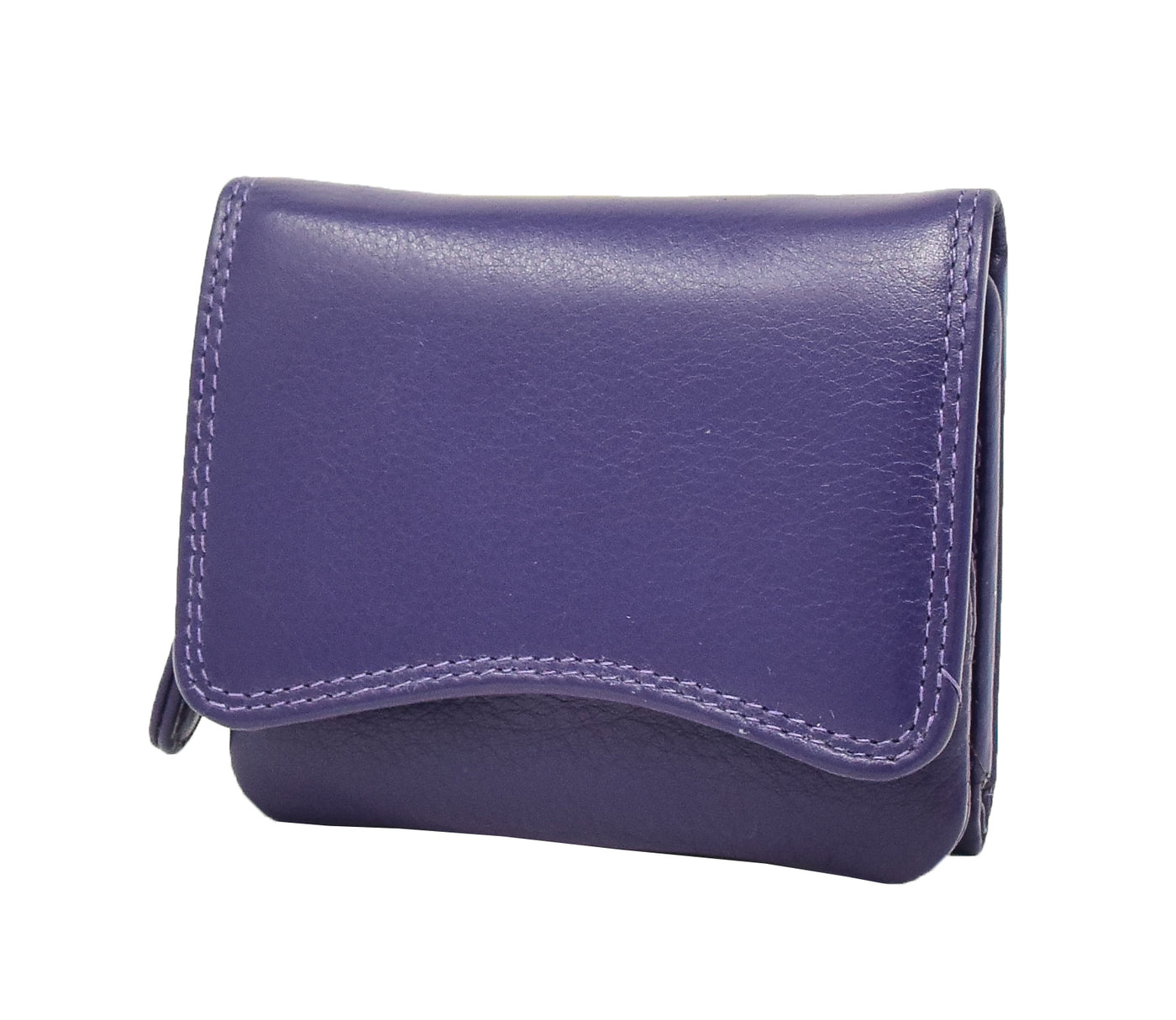 Womens Small Trifold Leather Purse Carmel Purple (Min Order From 20Pcs)