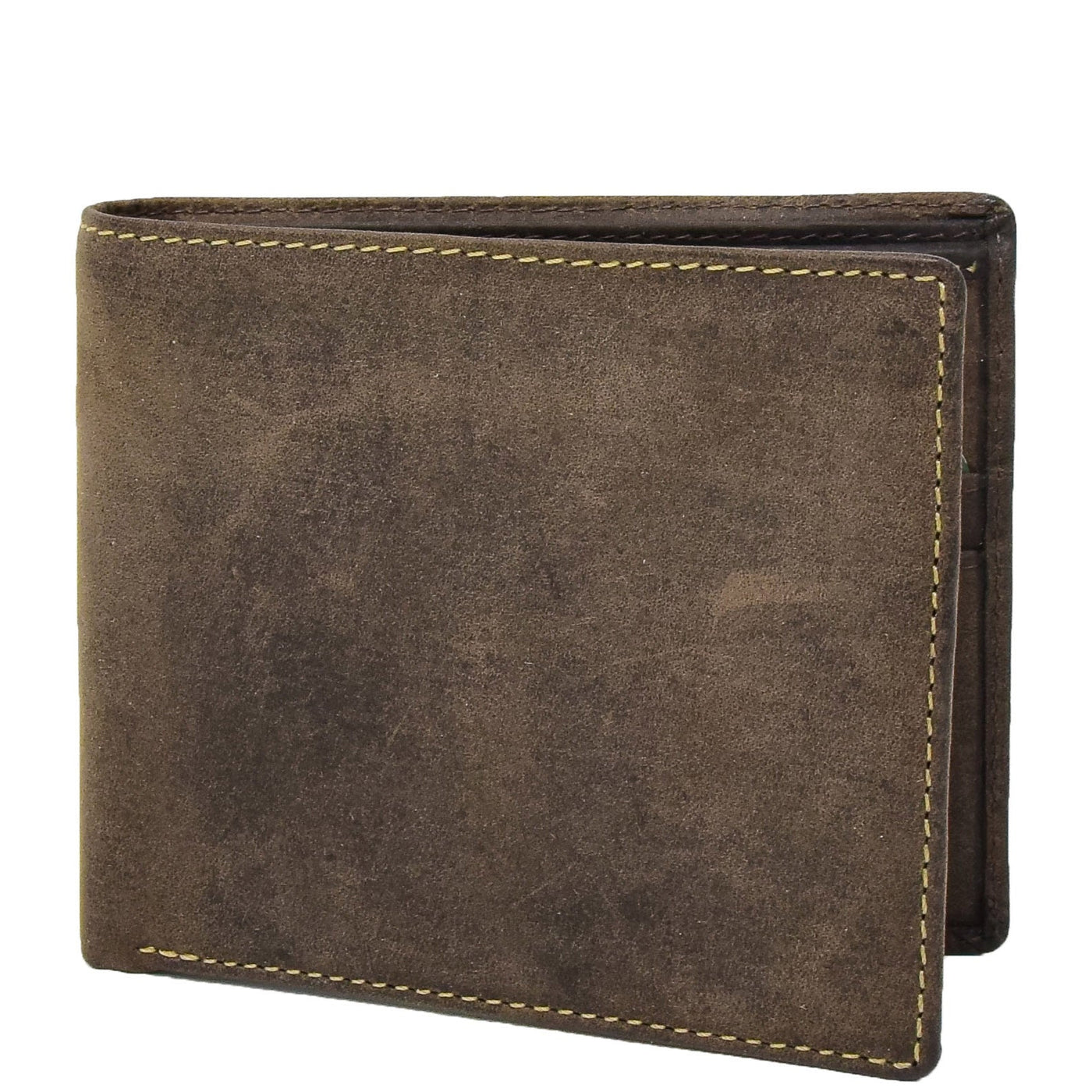 Mens Leather Slim Fold Wallet Prague Oil Brown ( Min Order From 20/Pcs)