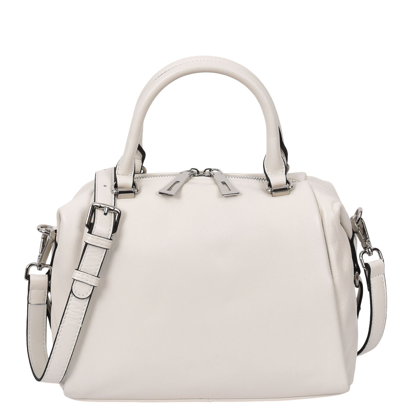Women's Leather Small Barrel Shape Handbag Luna Gray ( Min Order From 10/Pcs )