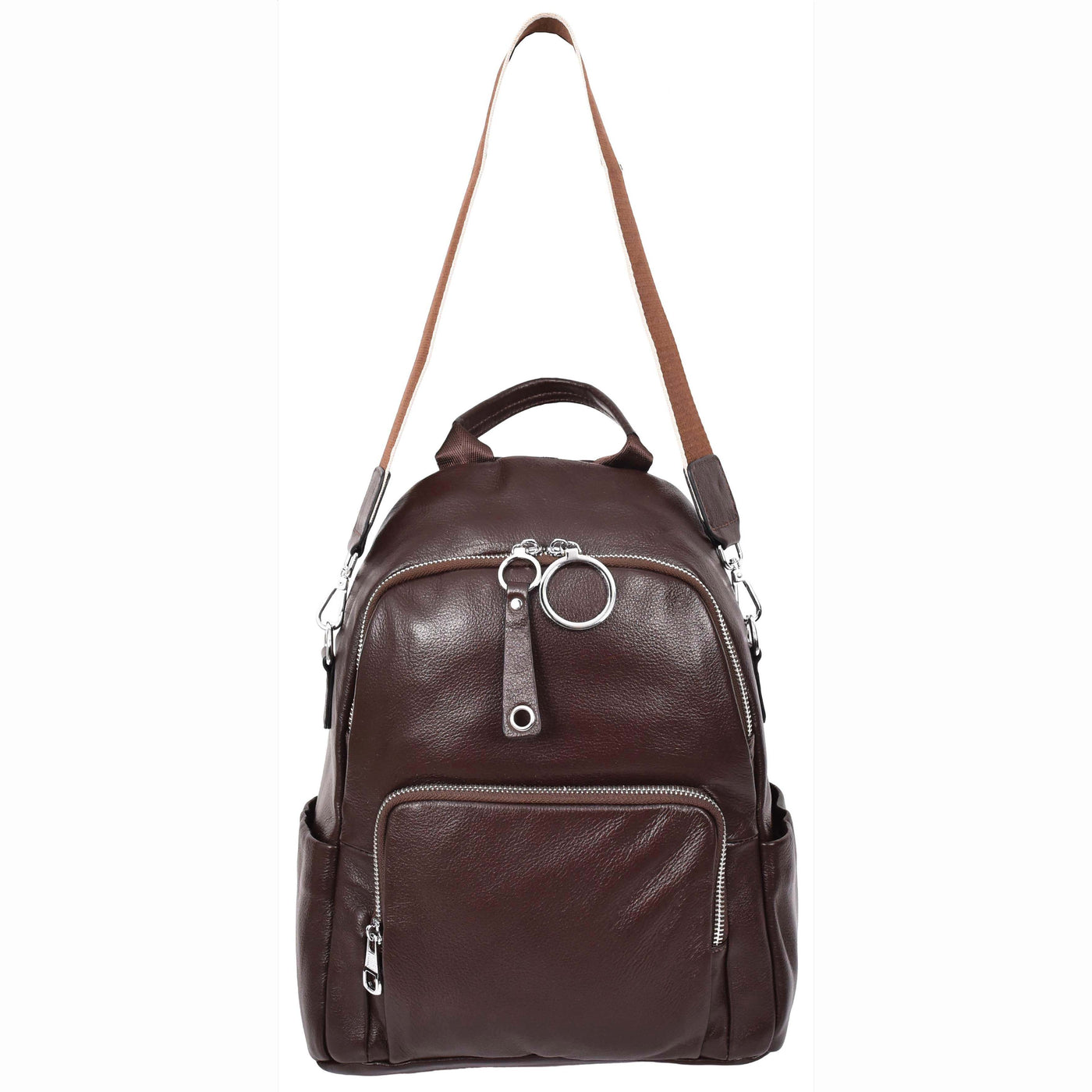 Women's Real Leather Casual Backpack Eliza Coffee( Min Order From 10/Pcs )