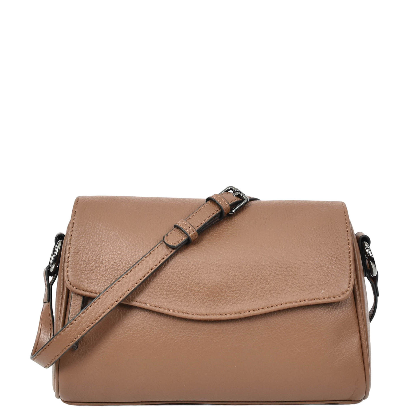 Womens Real Leather Cross Body Bag Small Organiser Classic Style Colette Brown (Min Order From 10Pcs)