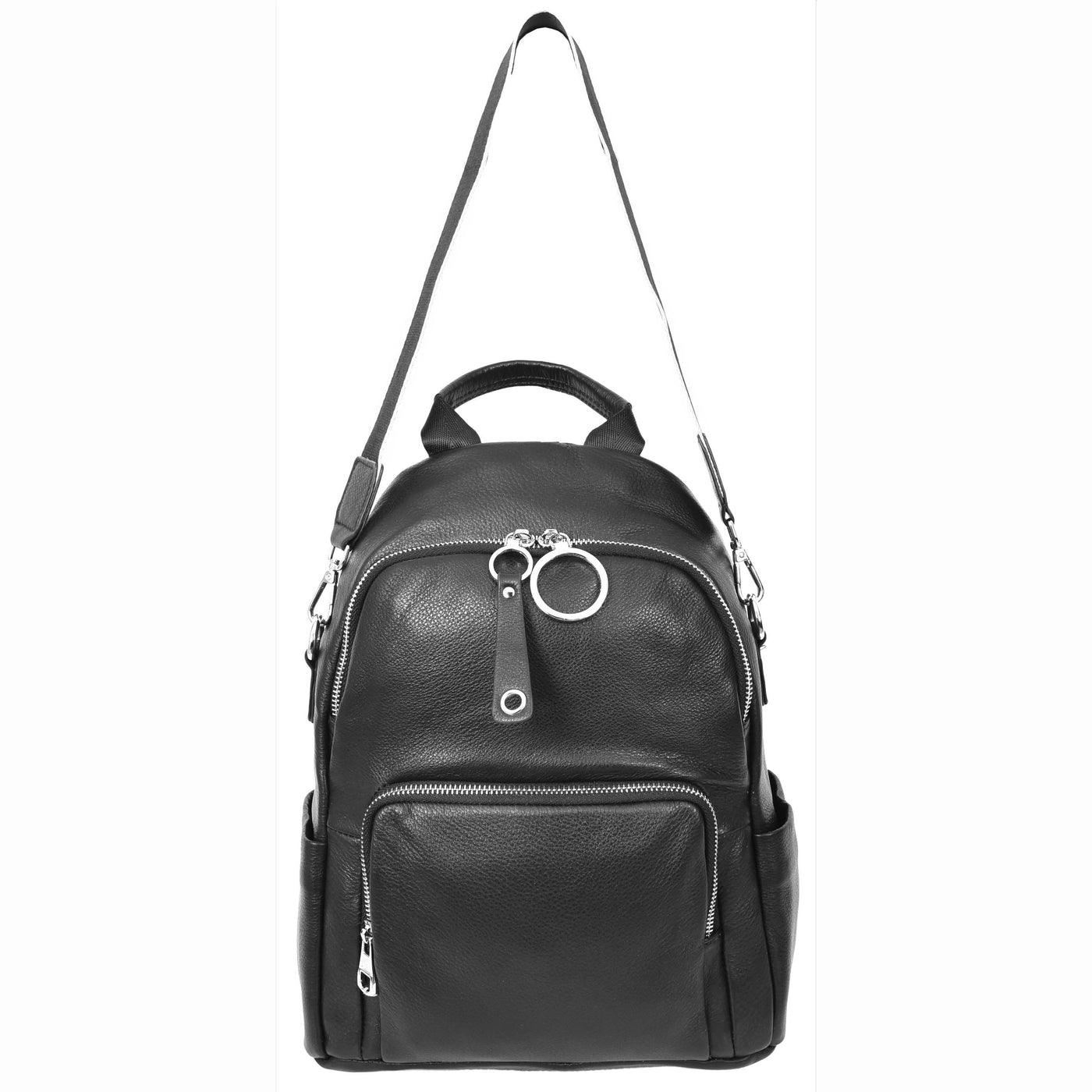 Women's Real Leather Casual Backpack Eliza Black ( Min Order From 10/Pcs )