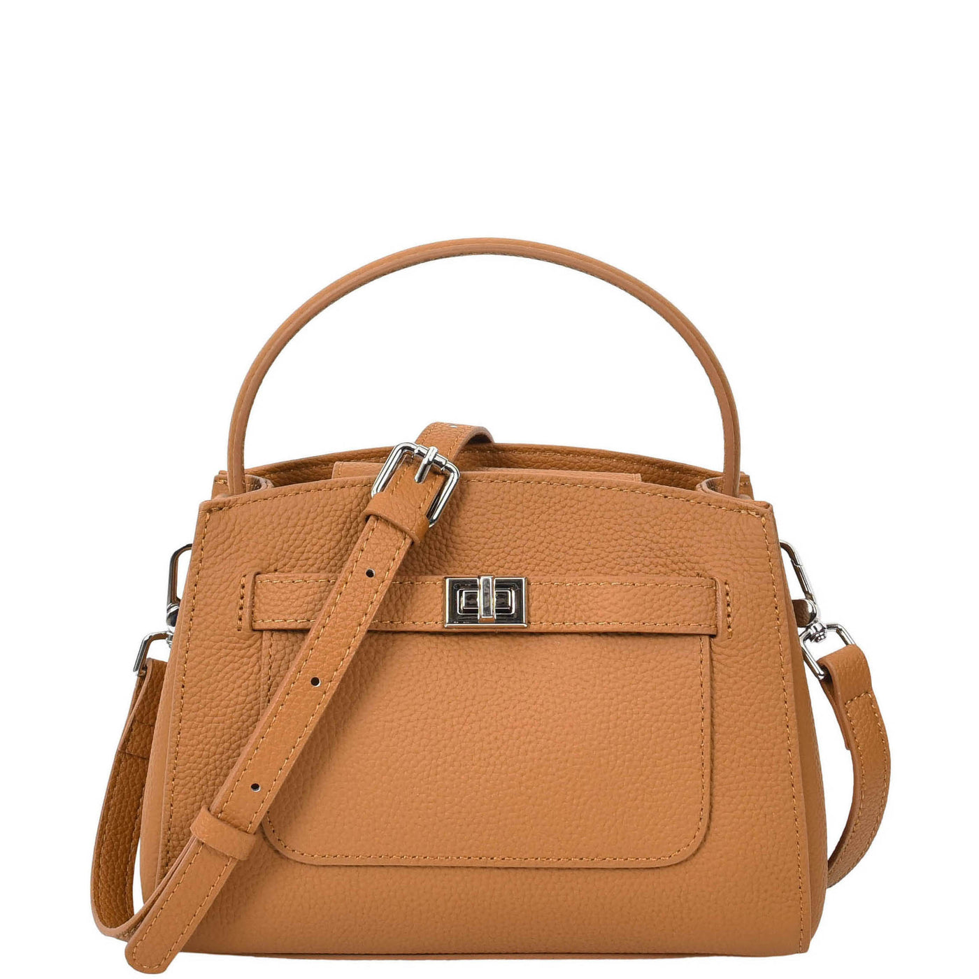 Women's Leather Top Handle Small Bag Lydia Tan ( Min Order From 10/Pcs )