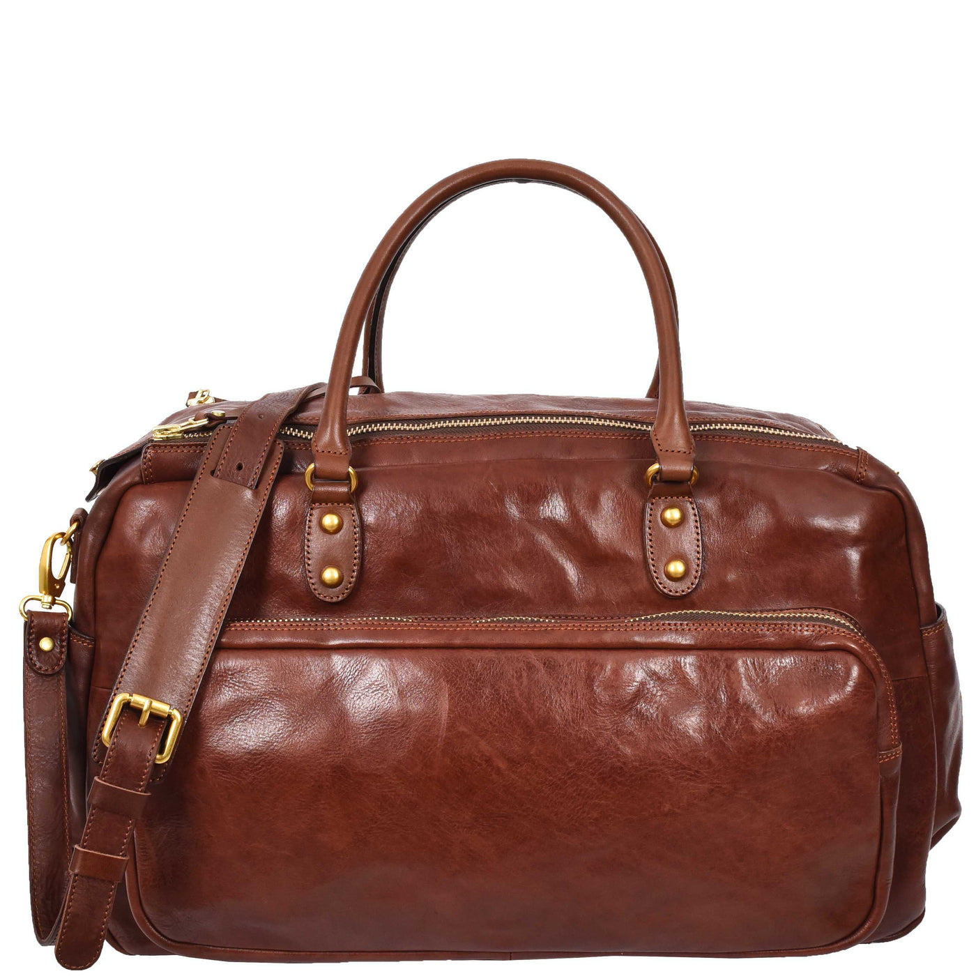 Genuine Leather Large Size Holdall Travel Duffle Bag  TALBOT Brown (Min Order From 10Pcs)
