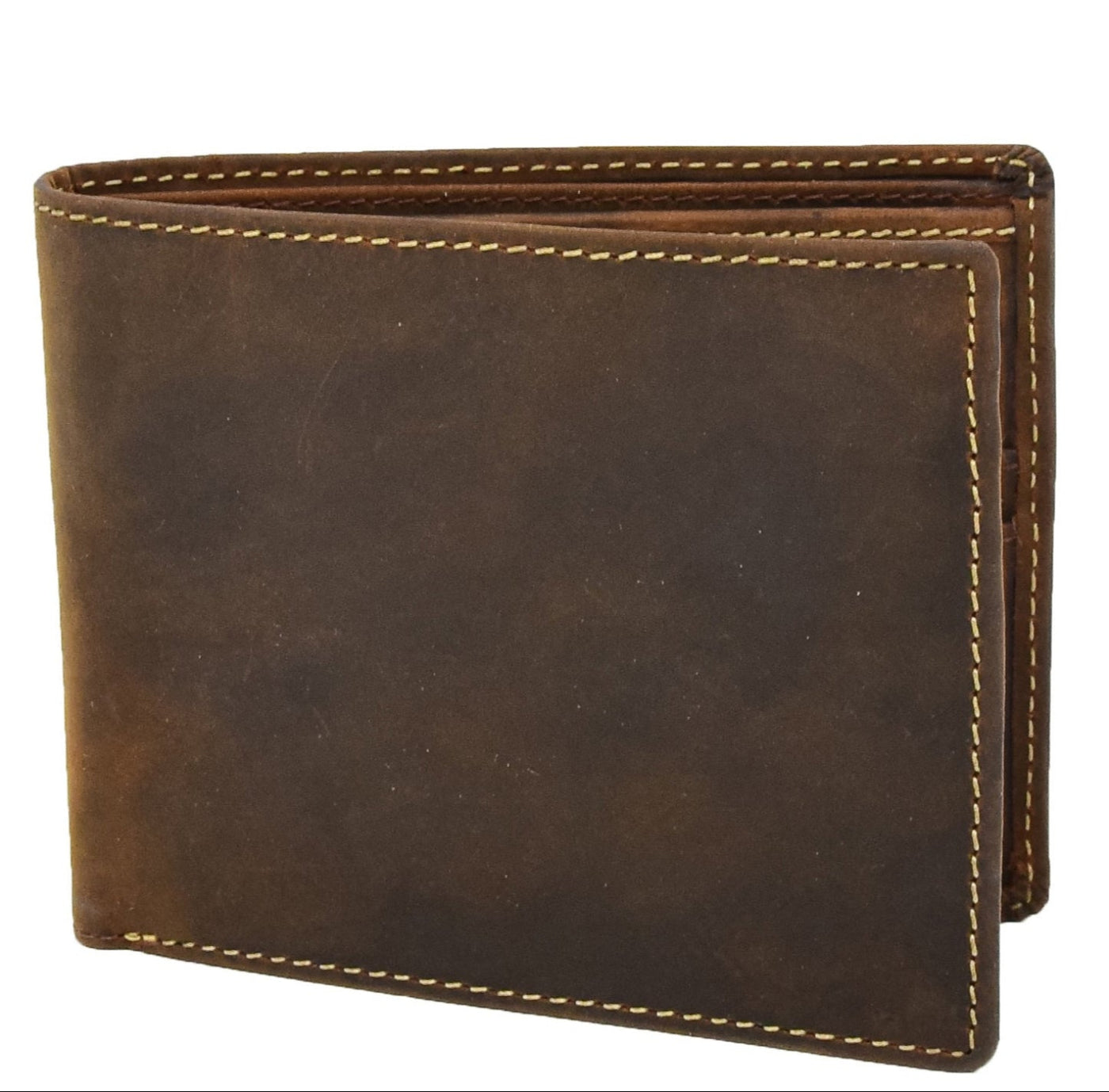 Mens Leather Slim Fold Wallet Prague Oil Tan ( Min Order From 20/Pcs )