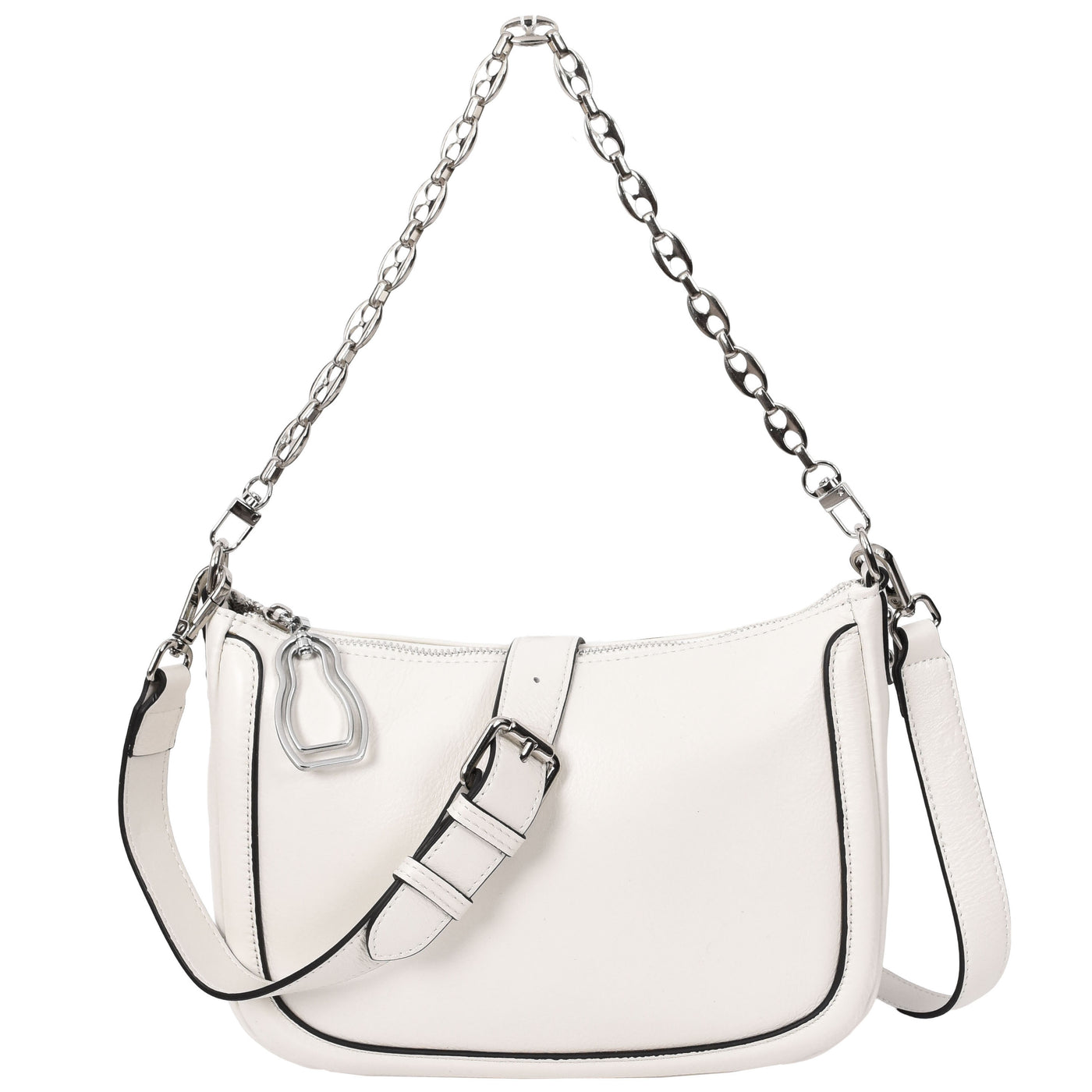 Women's Leather 2-in-1 Cross Body Handbag Aurora White ( Min Order From 10/Pcs )