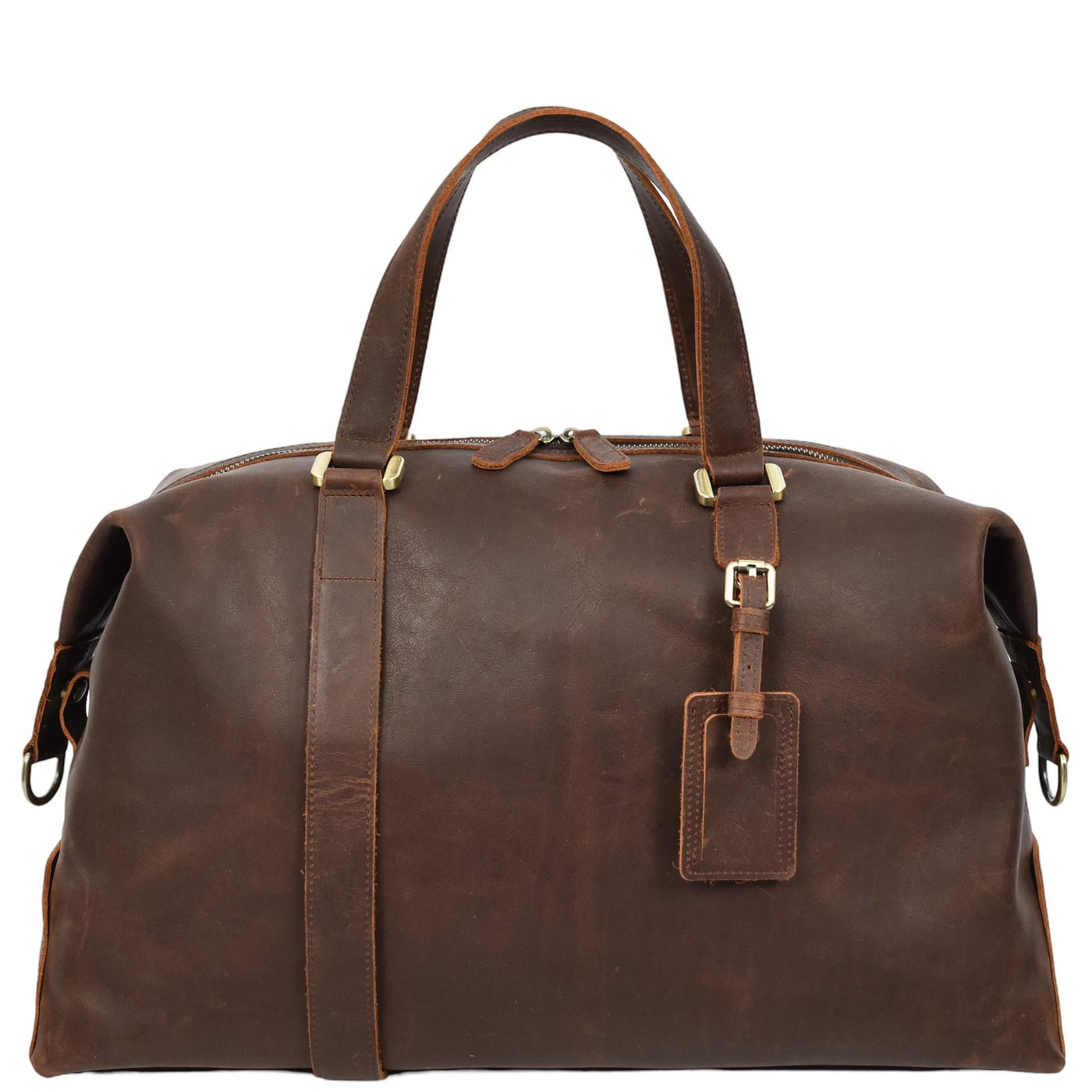 Leather Holdall Weekend Bag Aspen Brown ( Min Order From 10/Pcs )