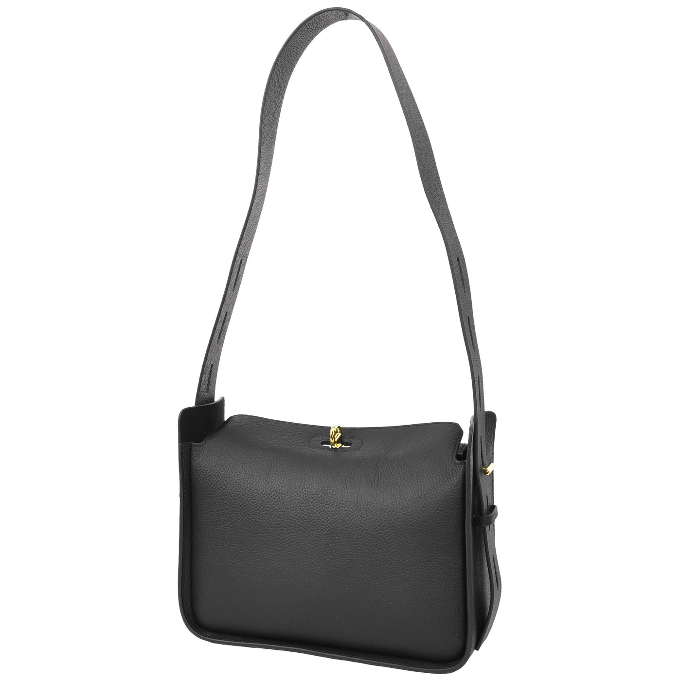Women's Real Leather Classic Shoulder Bag Penelope Black ( Min Order From 10/Pcs )