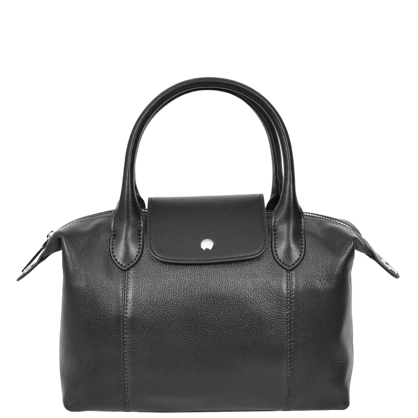 Womens Real Leather Handbag Small Top-Handle Tote Style Quinn Black (Min Order From 10Pcs)