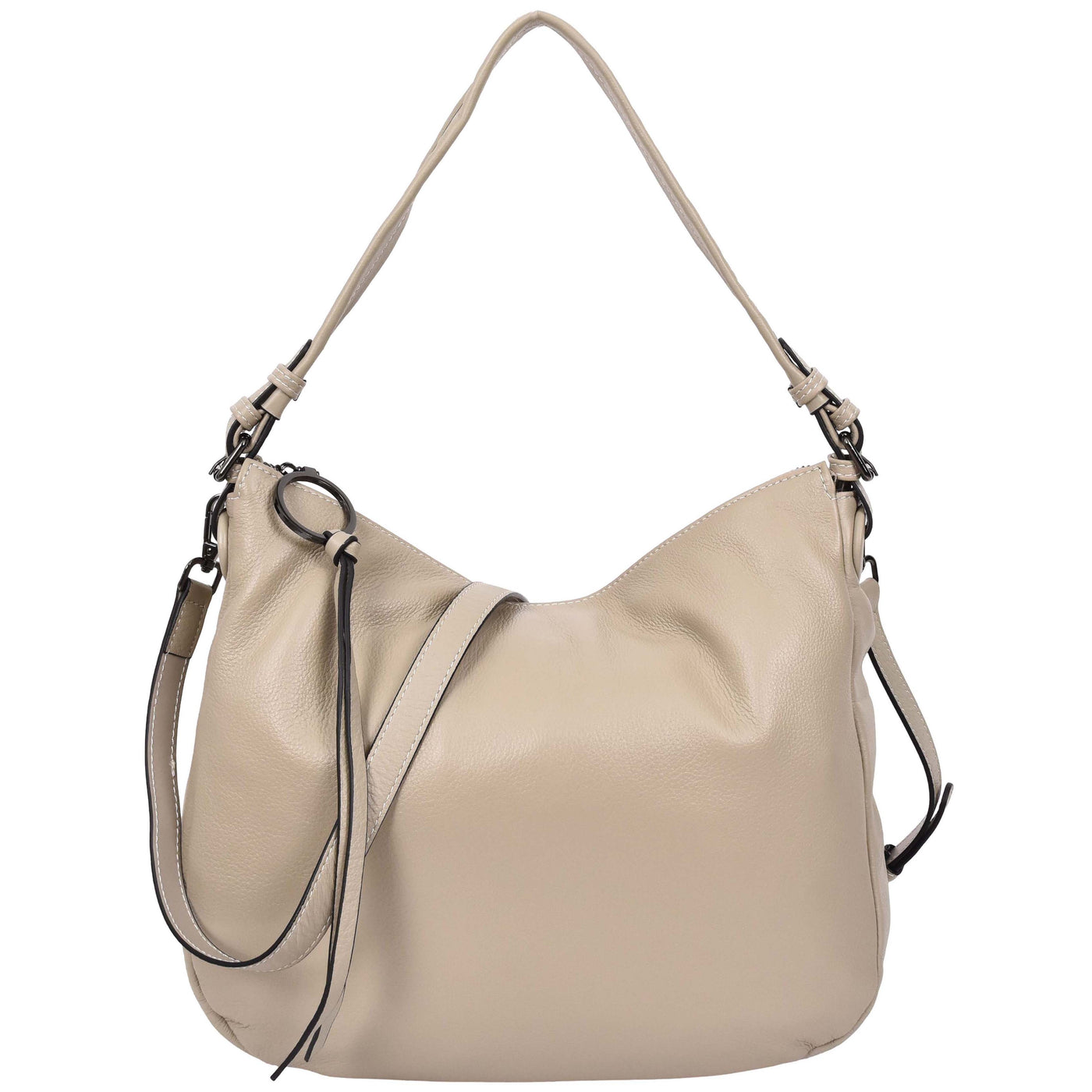 Women's Real Leather Hobo Style Handbag Diana Taupe ( Min Order From 10/Pcs )