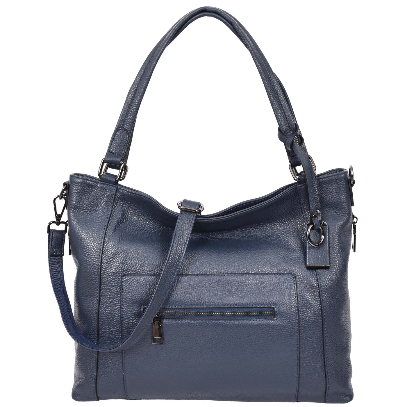Women's Leather Tote Shoulder Handbag Evelyn Blue  ( Min Order From 10/Pcs )