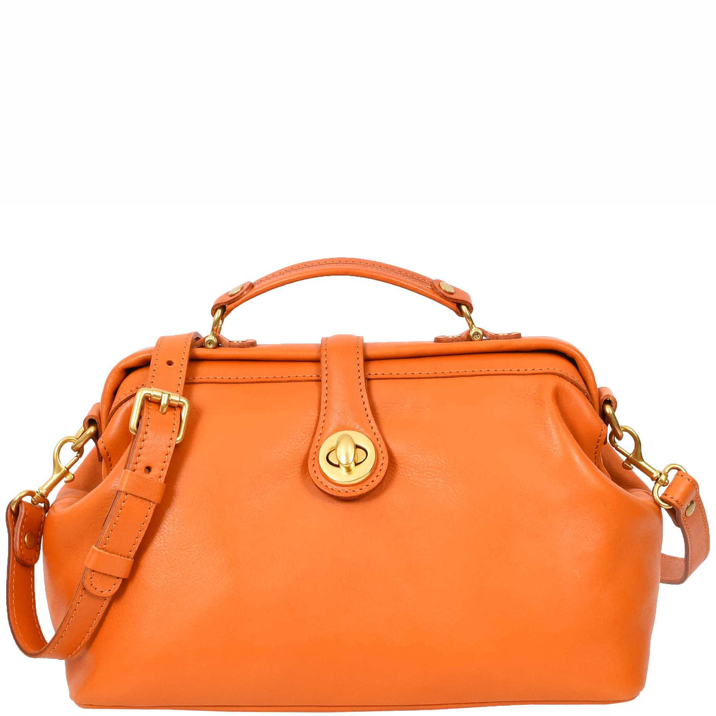 Women's Real Leather Bag Doctor Handbag HOL848 Tan (Min Order From 10/Pcs)