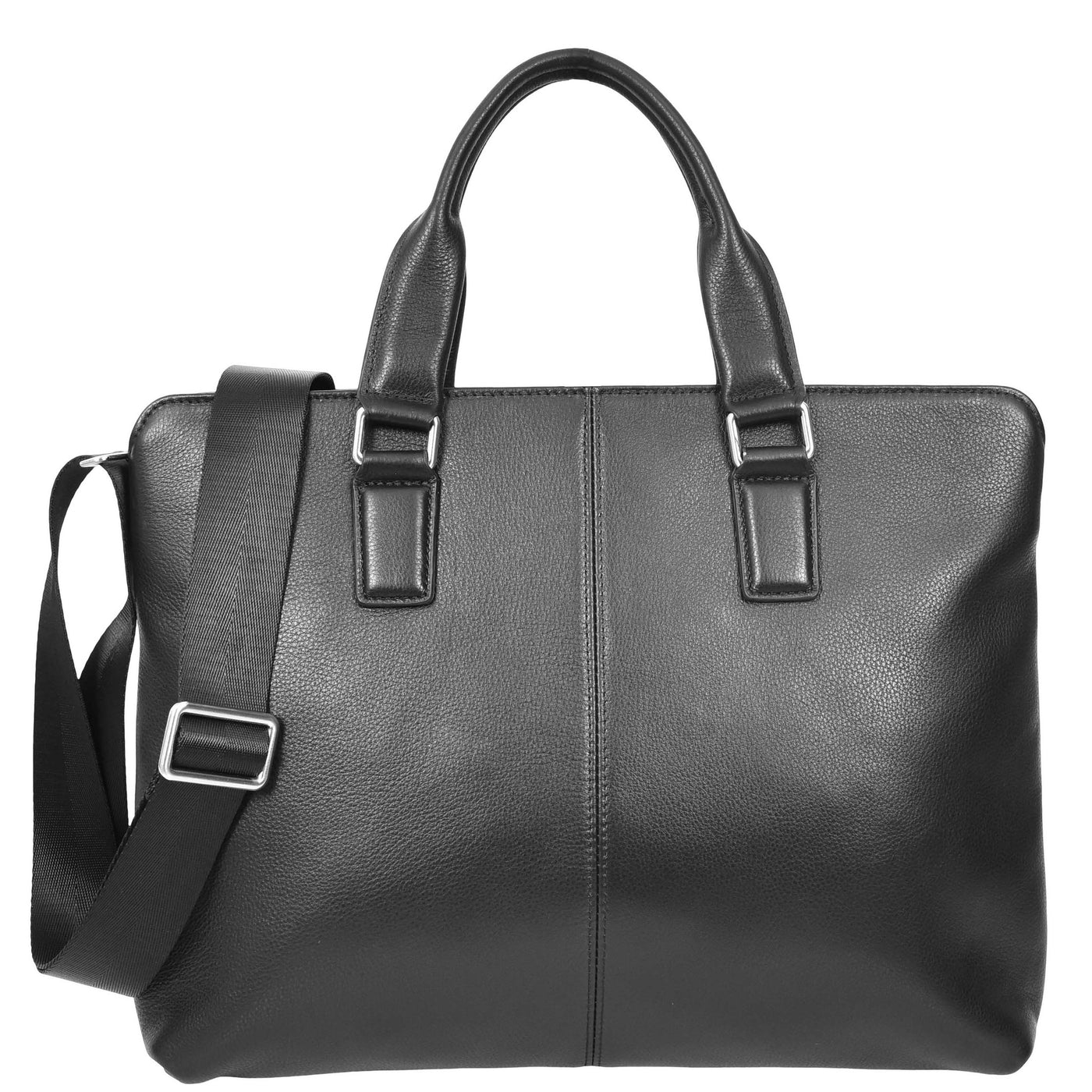 Real Leather Cross Body Briefcase Kingston Black (Min Order From 10/Pcs)
