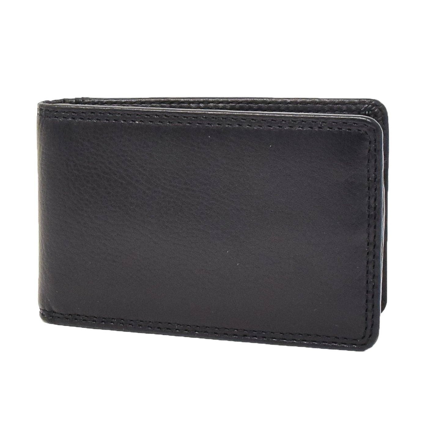 Slim Fold Leather Card Wallet Madrid Black