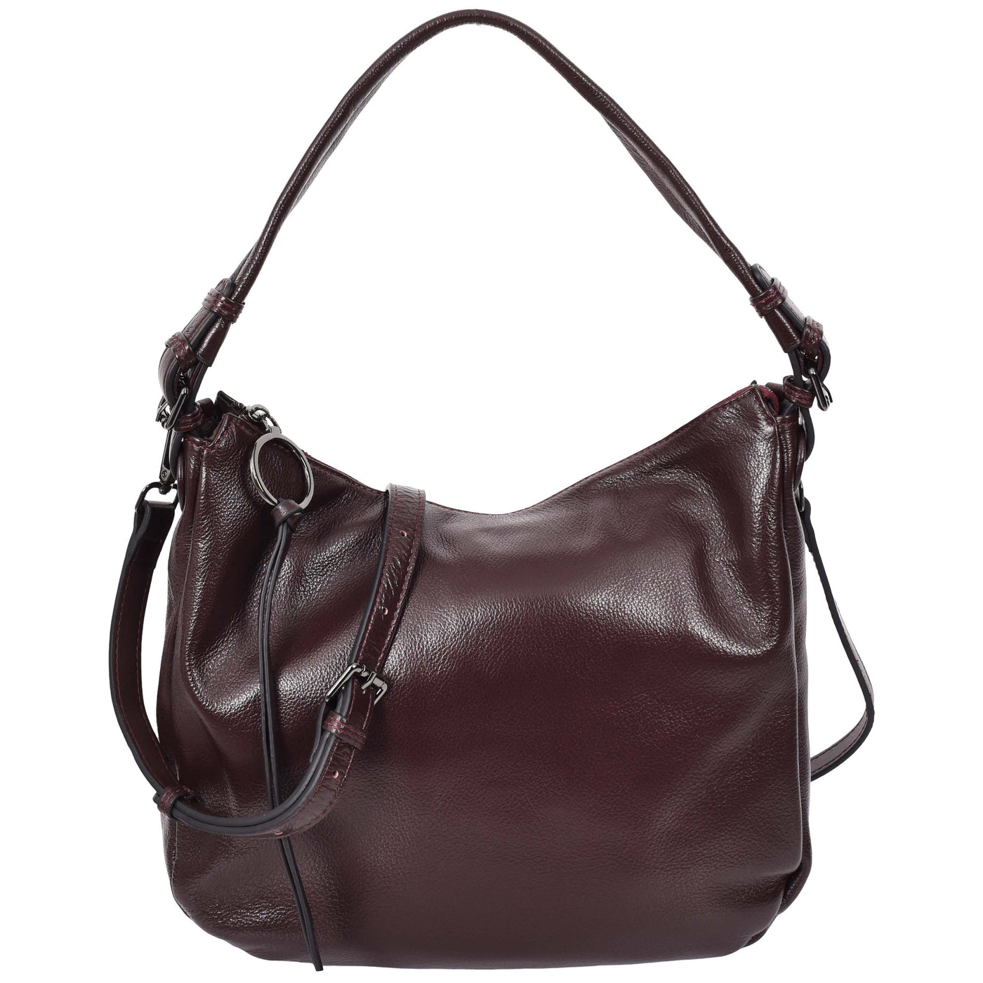 Women's Real Leather Hobo Style Handbag Diana PURPLE ( Min Order From 10/Pcs )