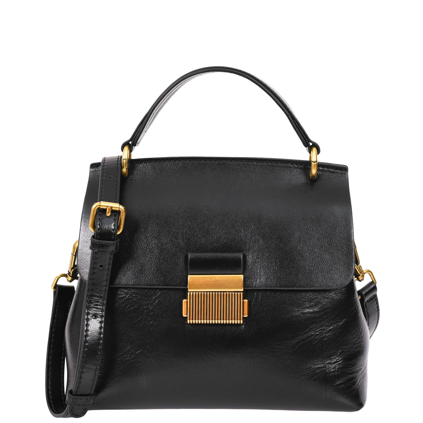 Womens Real Leather Small Handbag Gabriella Black (Min Order From 10Pcs)