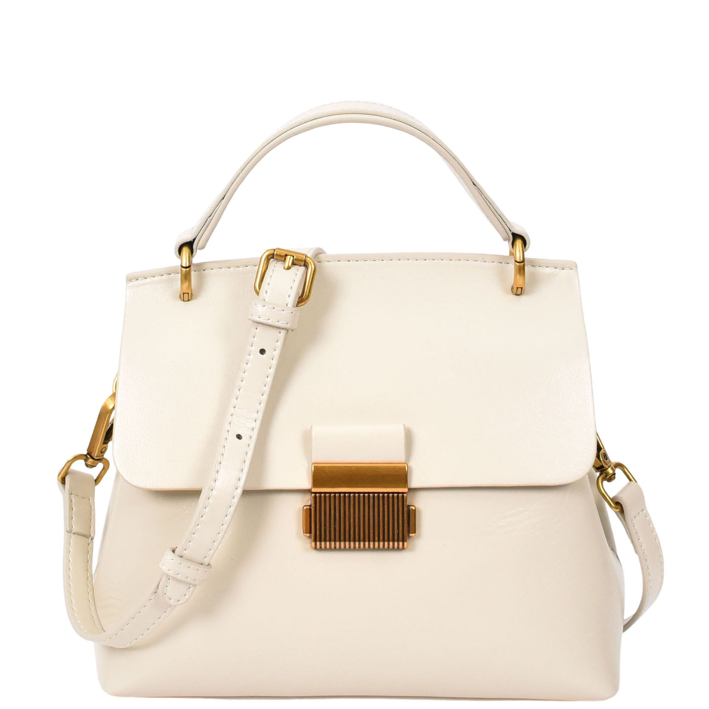 Womens Real Leather Small Handbag Gabriella White (Min Order From 10Pcs)