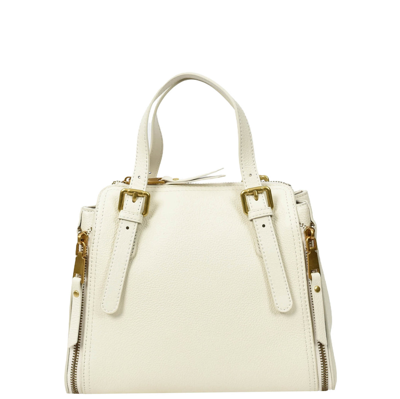 Womens Real Leather Handbag Small Size Top-Handle Style Juniper White (Min Order From 10Pcs)