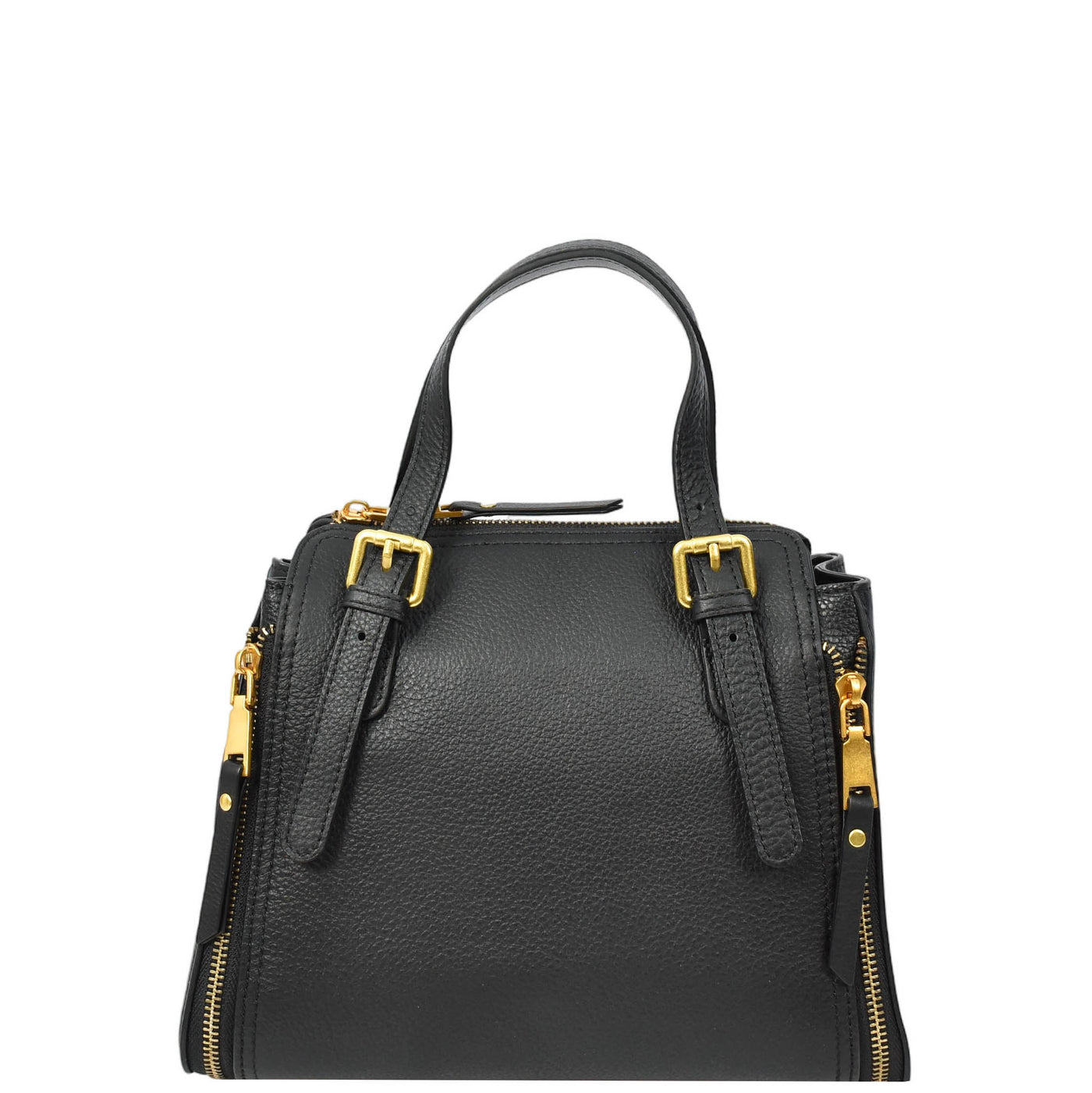 Womens Real Leather Handbag Small Size Top-Handle Style Juniper Black (Min Order From 10Pcs)