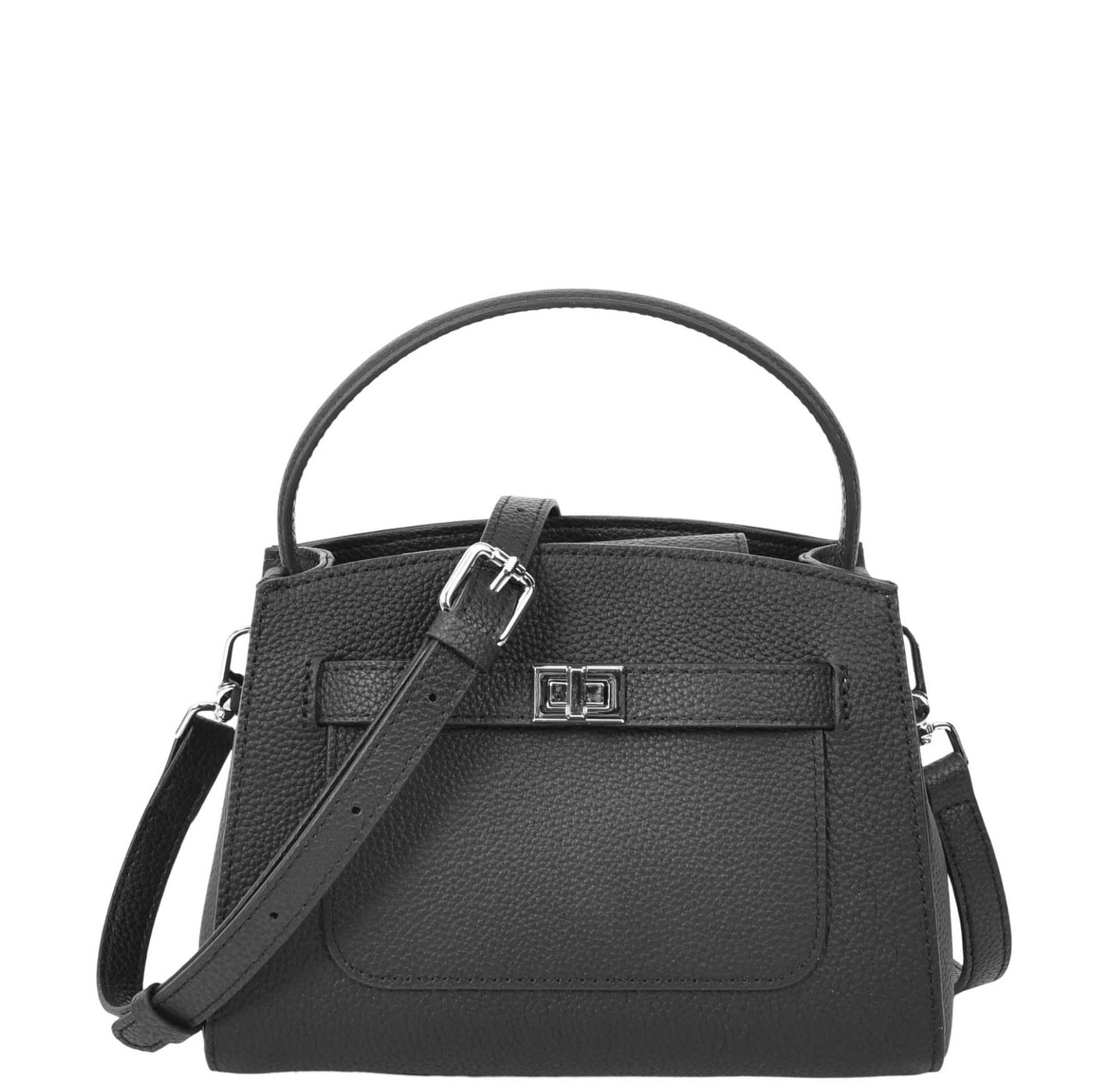 Women's Leather Top Handle Small Bag Lydia Black ( Min Order From 10/Pcs )