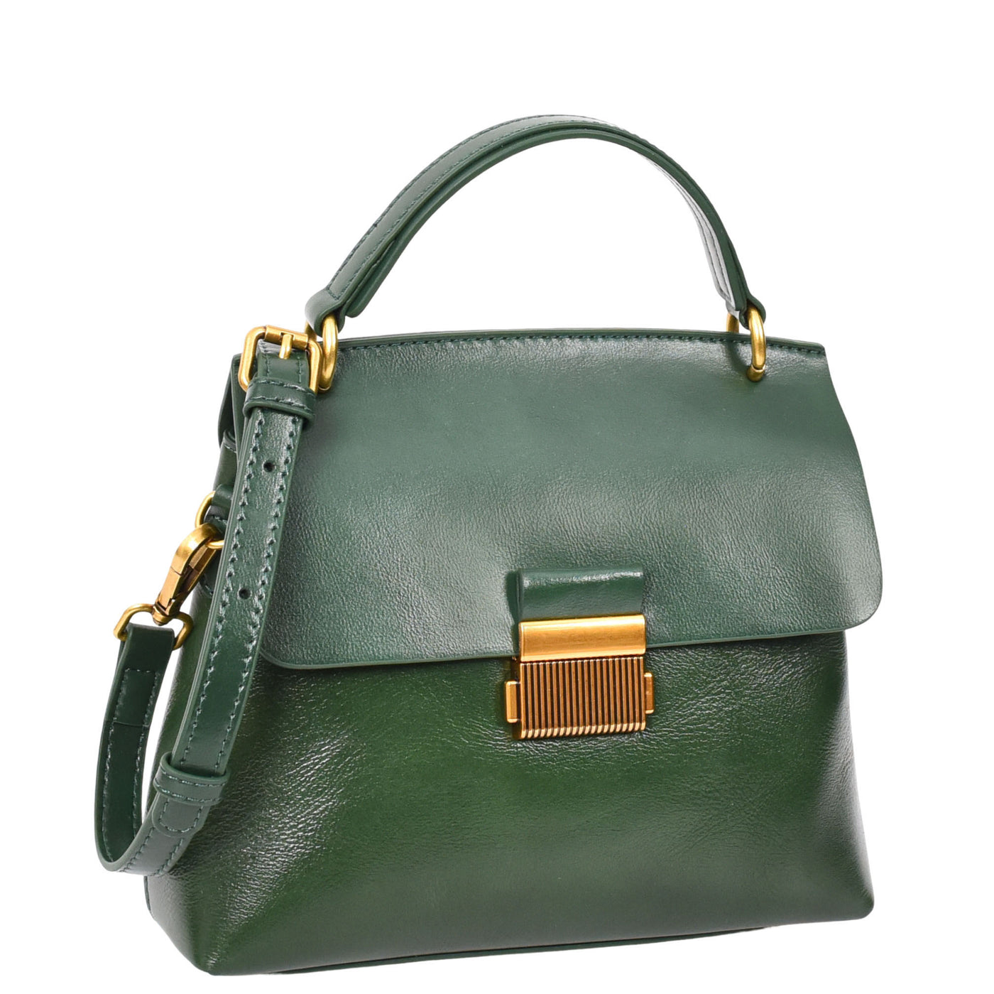 Womens Real Leather Small Handbag Gabriella Green (Min Order From 10Pcs)