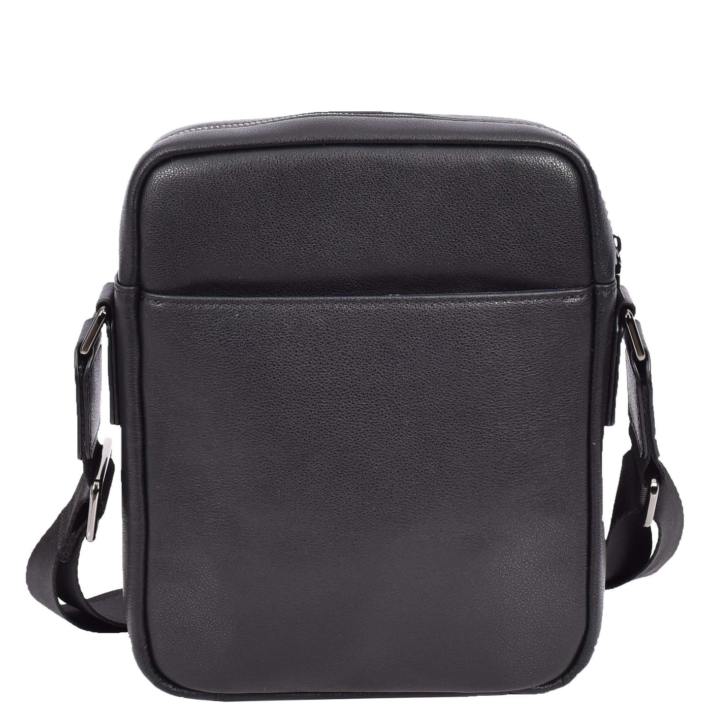 Mens Leather Cross Body Messenger Bag Medium Organiser Travel Pouch Justin Black ( Min Order From 10/Pcs )