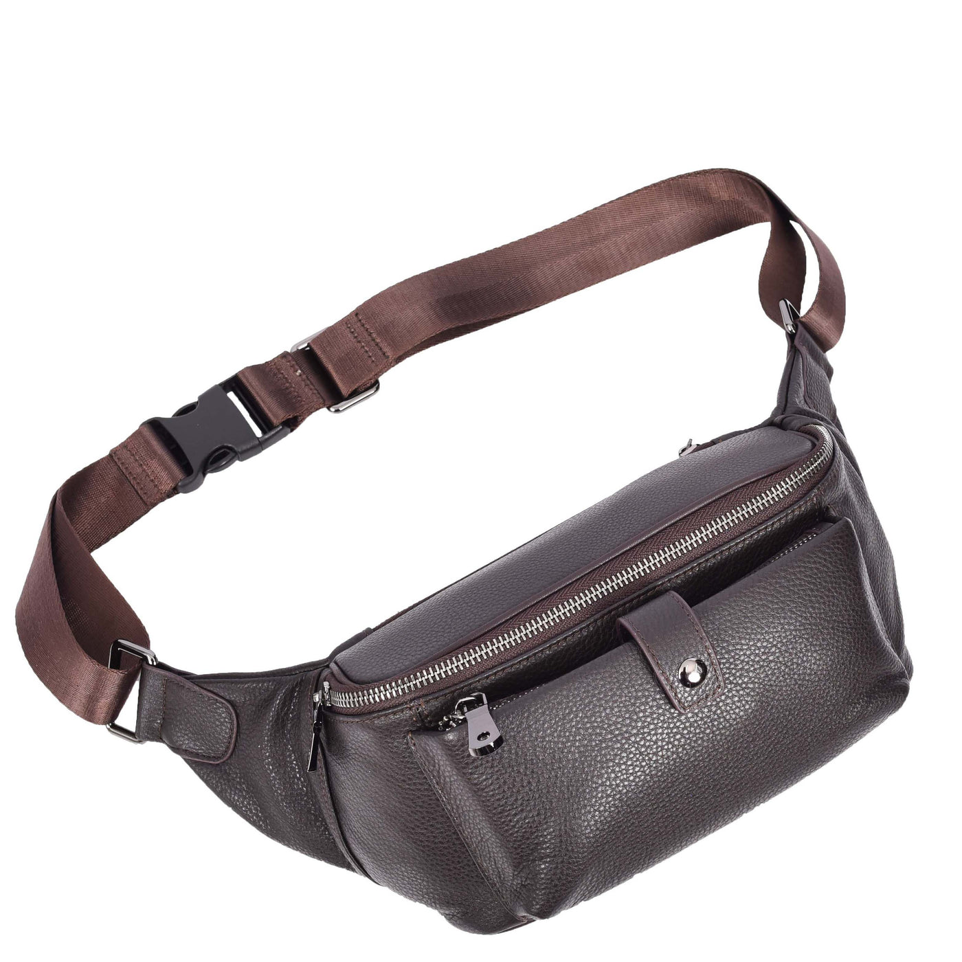 Real Leather Bum Bag Milan Brown (Min Order From 10Pcs)