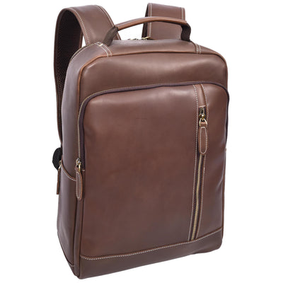 Mens Real Leather Backpack Large Size Laptop Travel Rucksack Cliff BROWN HUNTER ( Min Order From 10/Pcs )