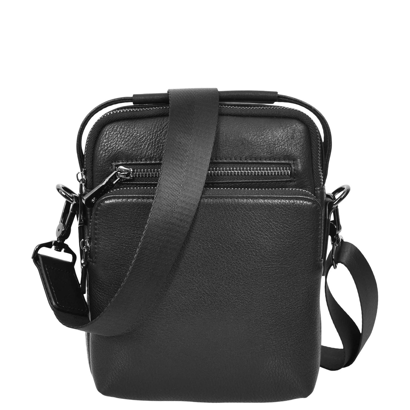 Mens Leather Small Cross Body Bag Lincoln Black ( Min Order From 10/Pce )