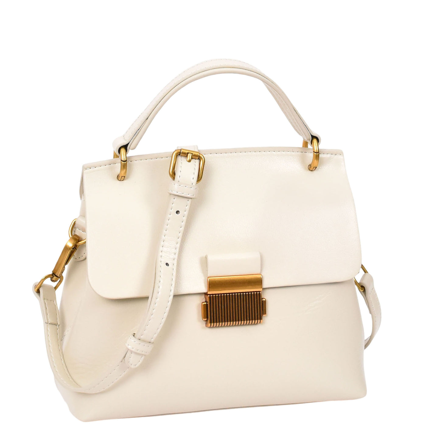 Womens Real Leather Small Handbag Gabriella White (Min Order From 10Pcs)