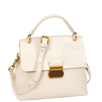 Womens Real Leather Small Handbag Gabriella White (Min Order From 10Pcs)