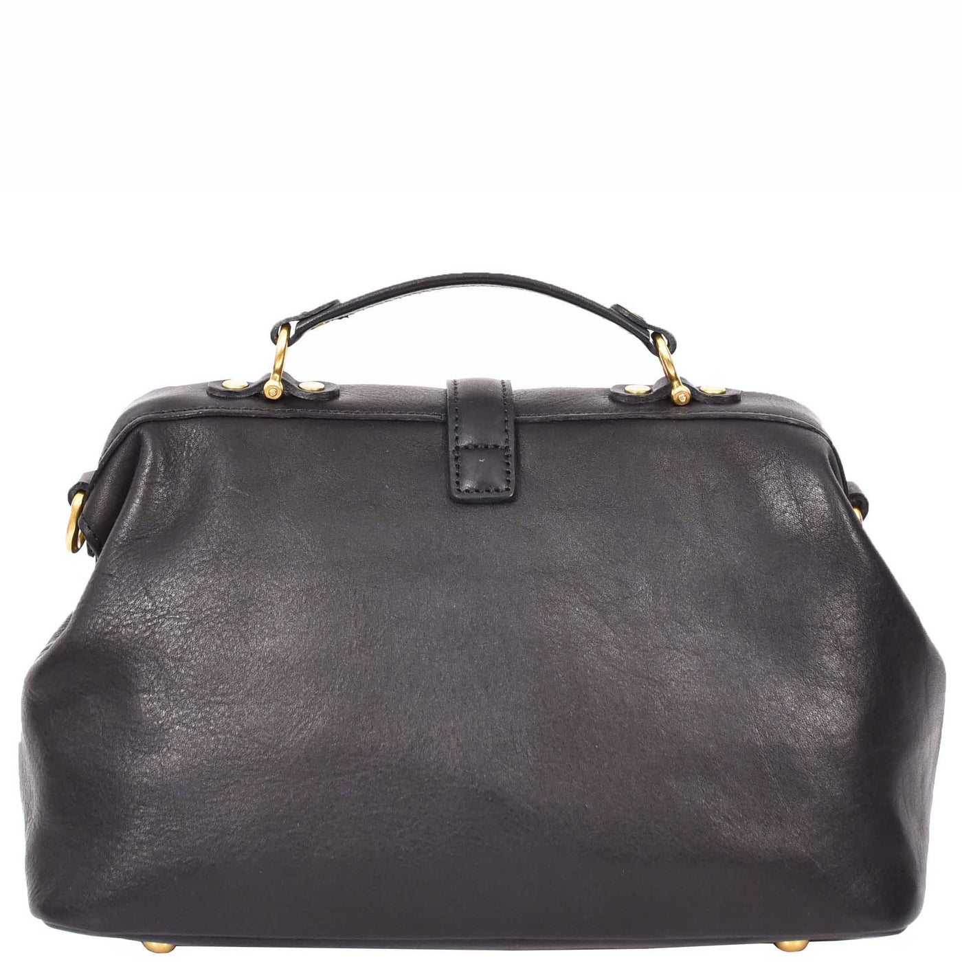 Women's Real Leather Bag Doctor Handbag HOL848 Black (Min Order From 10/Pcs)