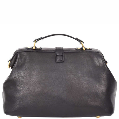 Women's Real Leather Bag Doctor Handbag HOL848 Black (Min Order From 10/Pcs)