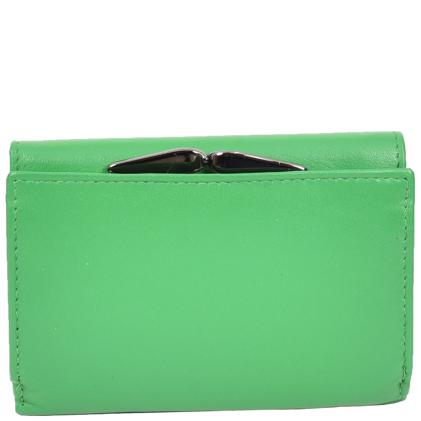 Women's Leather Trifold Metal Frame Purse Small Ravenna  (Min Order From 20Pcs)