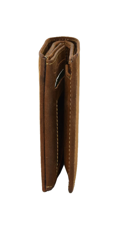 Mens Bifold Vintage Leather Wallet Vienna Tan ( Min Order From 20/Pcs )