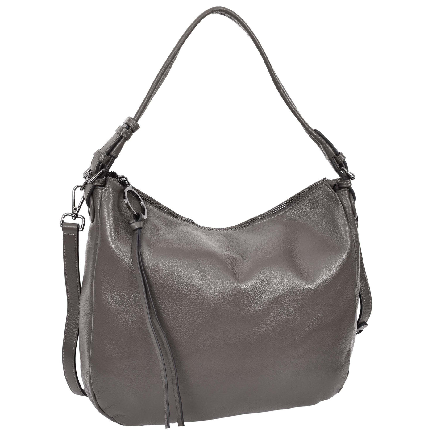 Women's Real Leather Hobo Style Handbag Diana Grey ( Min Order From 10/Pcs )