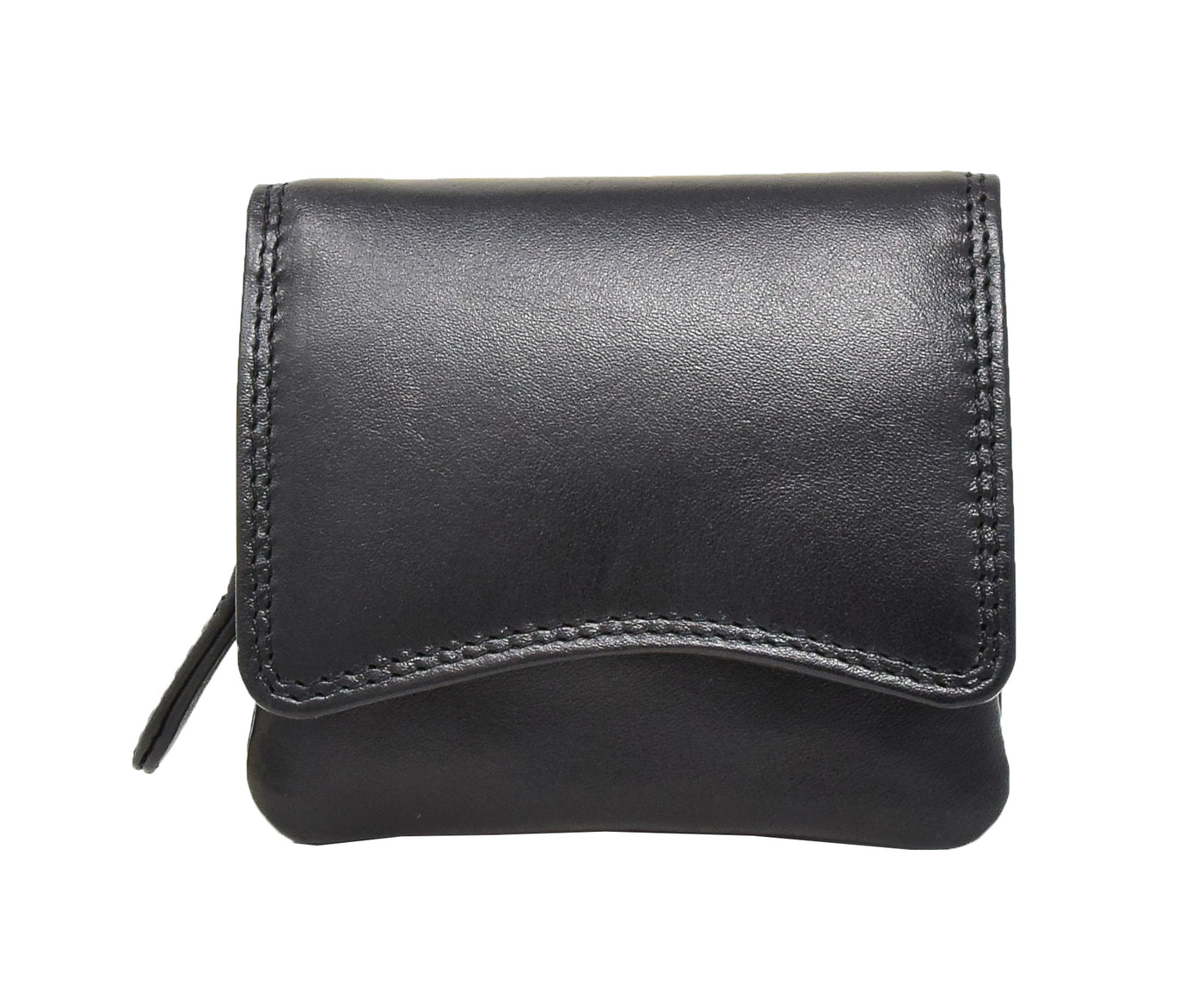 Womens Small Trifold Leather Purse Carmel Black (Min Order From 20Pcs)