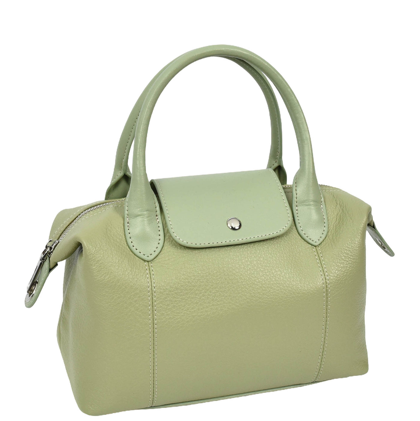 Women's Real Leather Handbag Small Top-Handle Tote Style Quinn Mint Green (Min Order From 10Pcs)
