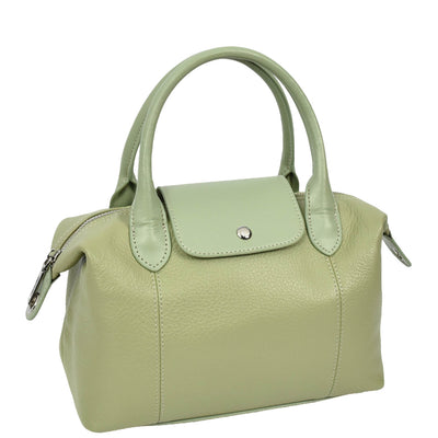 Women's Real Leather Handbag Small Top-Handle Tote Style Quinn Mint Green (Min Order From 10Pcs)