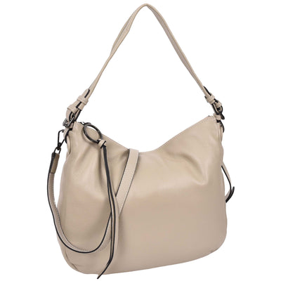 Women's Real Leather Hobo Style Handbag Diana Taupe ( Min Order From 10/Pcs )