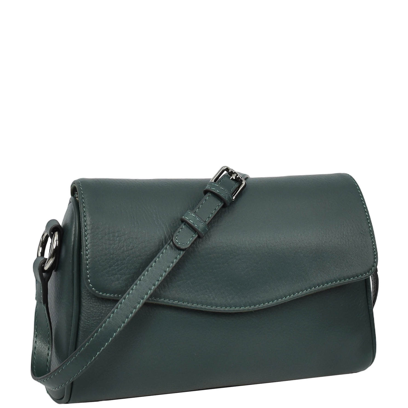 Womens Real Leather Cross Body Bag Small Organiser Classic Style Colette Green (Min Order From 10Pcs)