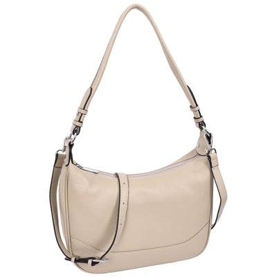 Women's Leather Hobo Style Shoulder Bag Daphne Taupe ( Min Order From 10/Pcs )