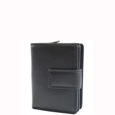 Women's Purse Real Soft Premium Leather Bi Fold HOL1132 Black  (Min Order From 20Pcs)