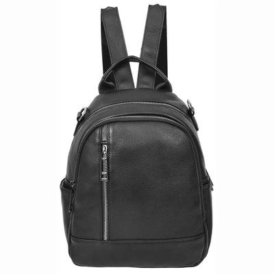 Women's Real Leather Casual Backpack Victoria Black ( Min Order From 10/Pcs )